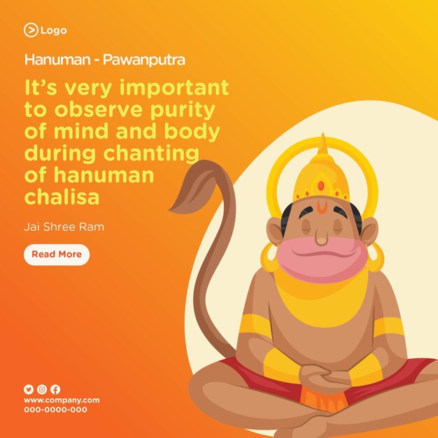 Hanuman de pawanputra banner ontwerpsjabloon