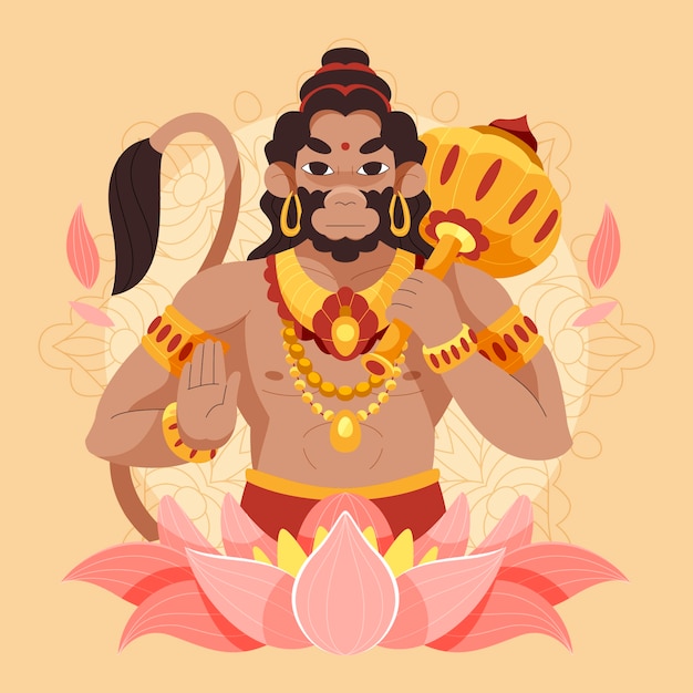 Hanuman hindoe god illustratie ontwerp