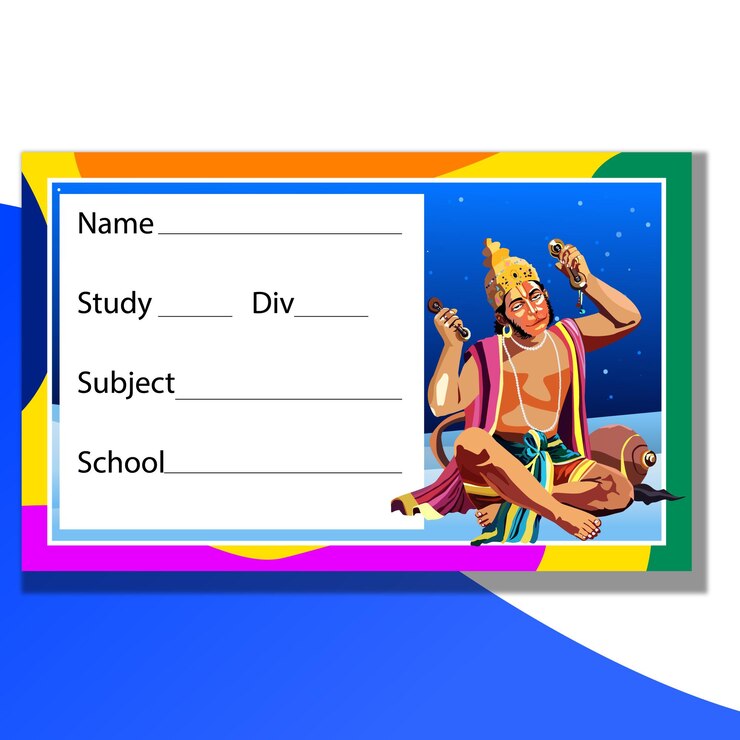 वेक्टर hanuman illustration with student information template