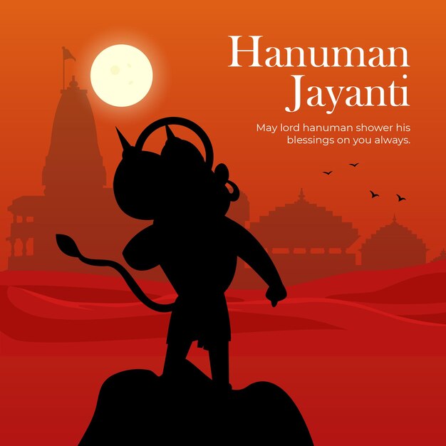 Hanuman Jayanti festival of India banner design template