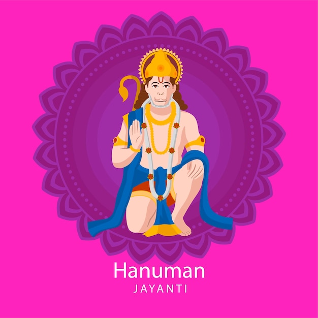 Hanuman Jayanti flat illustratie 2024