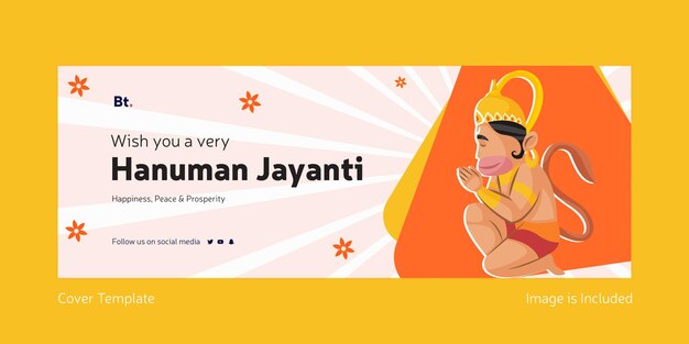 Hanuman jayanti groeten facebook cover-sjabloon