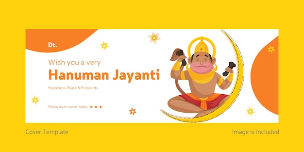 Hanuman Jayanti groeten Facebook Cover-sjabloon