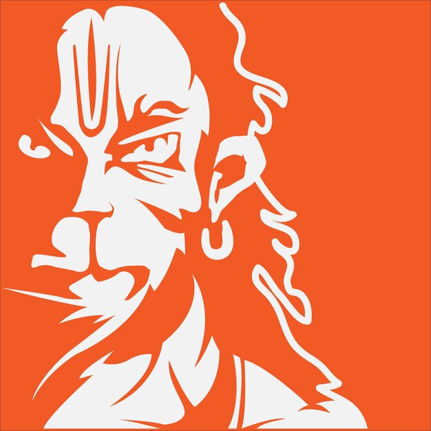 Hanuman Jayanti poster behang ontwerp Hindoe God silhouet achtergrond vector banner