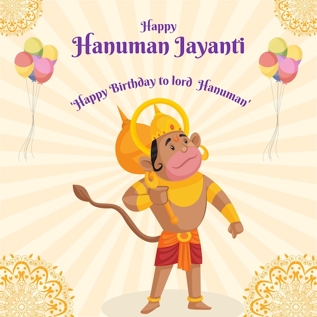 Hanuman Jayanti traditionele Indiase banner sjabloonontwerp