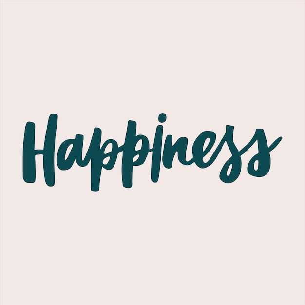 Happiness handwritten with a paintbrush word