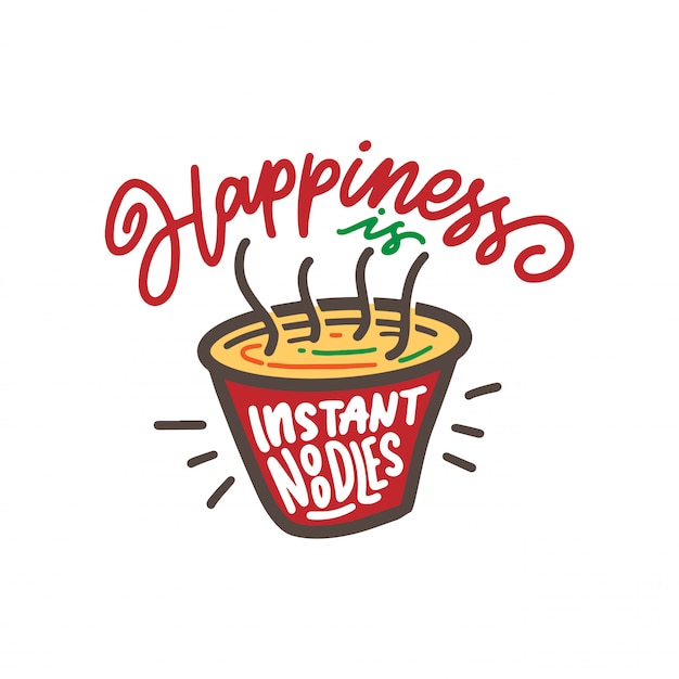 Vector happiness instant noodles