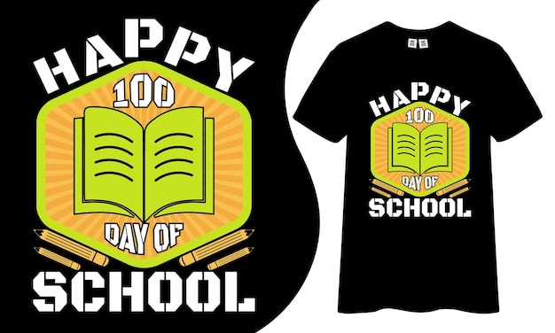 Vector happy 100-day of school t-shirt design.