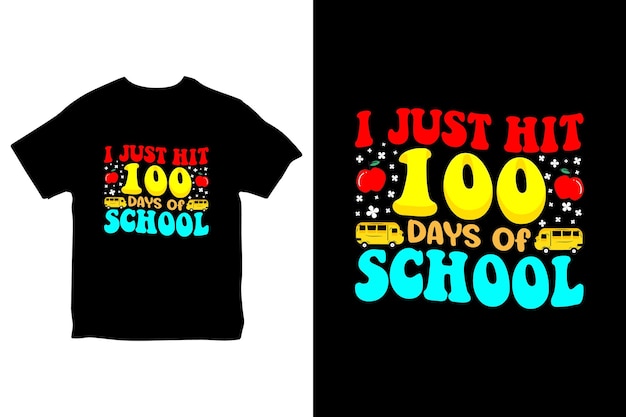 벡터 happy 100 days of school, school 100th day, back to school 티셔츠