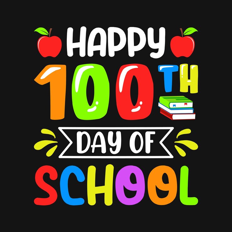 Premium Vector Happy 100th day of school, 100th day of school design vector