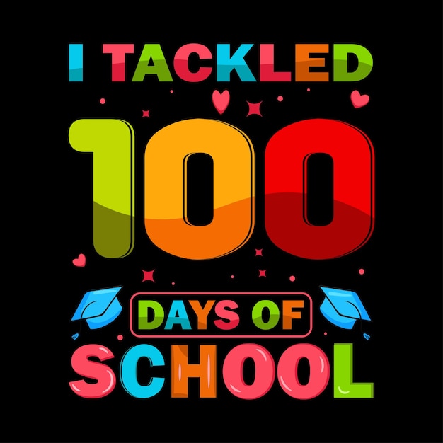 Happy 100th day of school t shirt design vector T-shirt