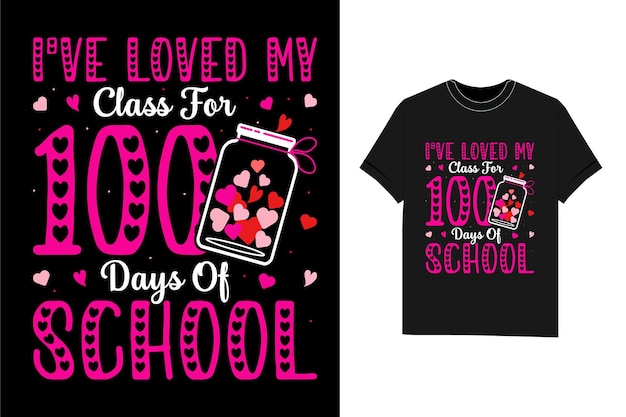 Felice 100° giorno di scuola t shirt design vettore tshirt