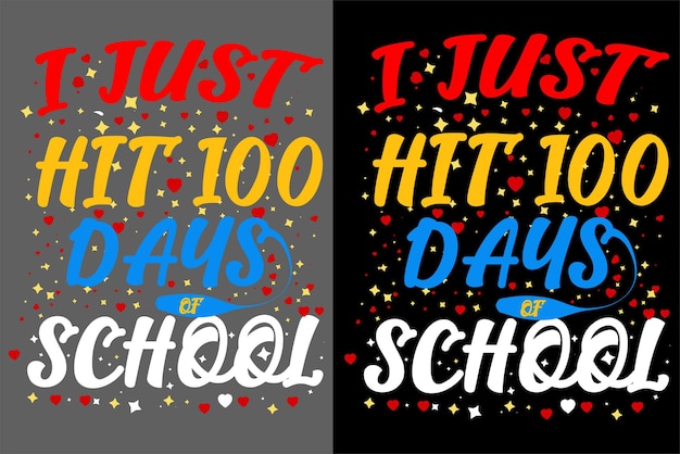 Vector happy 100th day of school vector tshirt design