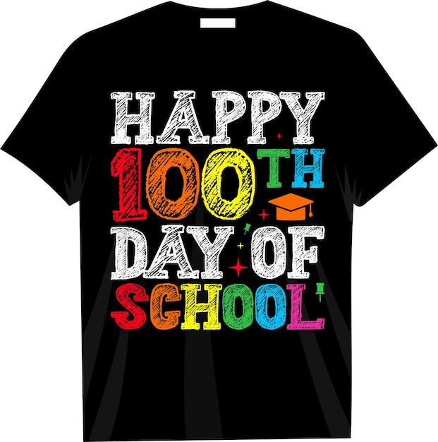 Vector happy 100th day of school