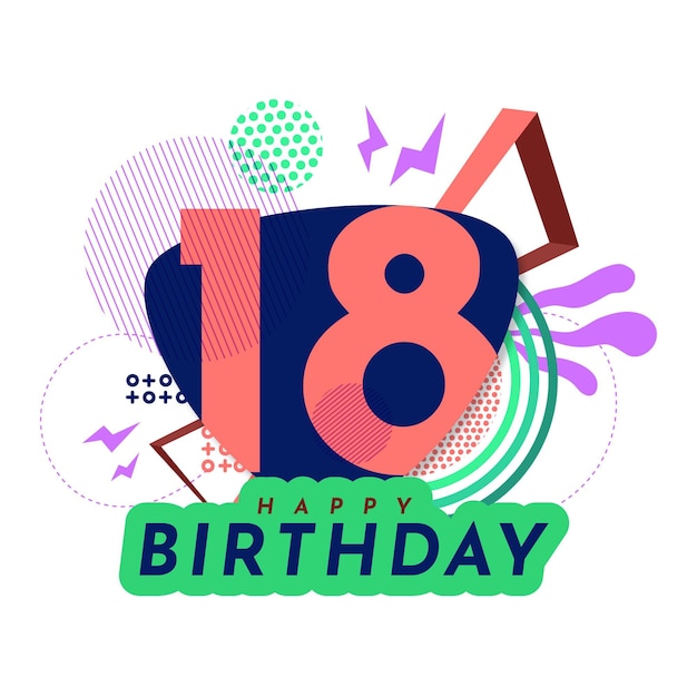 Buon 18 ° compleanno carta da parati design