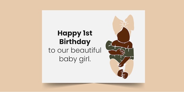 Happy 1st Birthday to our beautiful baby girl, Happy Birthday Card for black baby