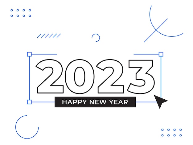 Modello di banner di felice anno nuovo 2023