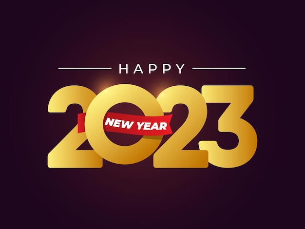 Modello di banner di felice anno nuovo 2023