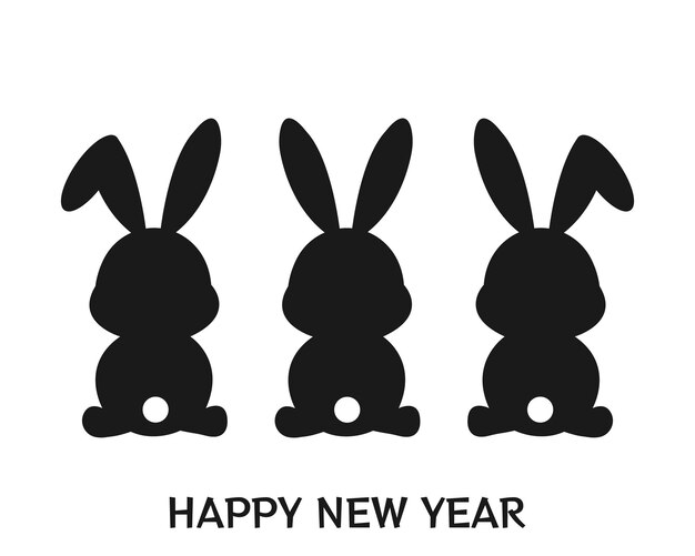 Vector happy 2023 new year.template design of greeting card,banner,poster with year symbol - rabbit.vector.