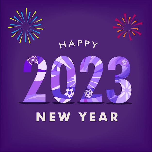 HAPPY 2023 NEW YEAR VECTOR ILLUSTRATION