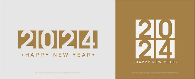 Вектор Счастливого нового года 2024 плоский дизайн новый год 2024 на фоне набора