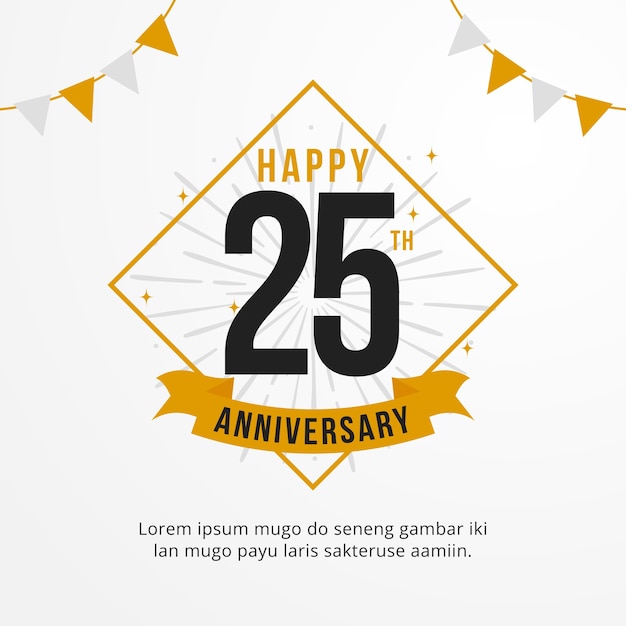 Happy 25th anniversary logo template