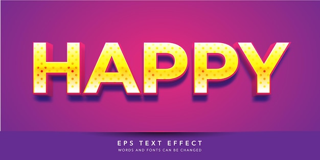 happy 3d editable text effect