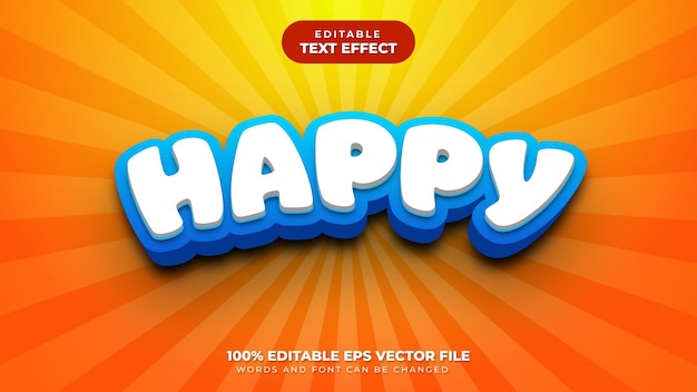 Happy 3d text effect