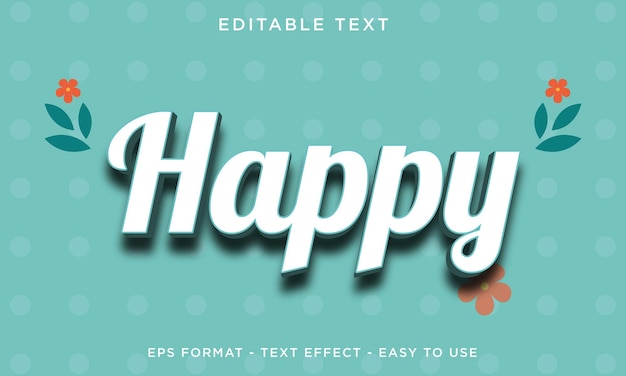 Happy 3D Text Effect