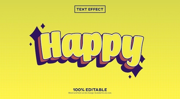 Happy 3d text effect