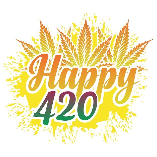 해피 420 토스 (HAPPY 420 QUOTS CANNABIS T-SHIRT DESIGN)