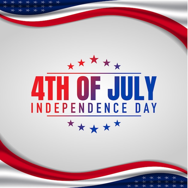 Happy 4th of july american independence day banner with abstract gradient white background design1