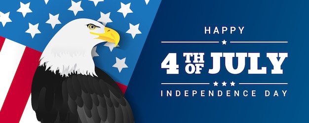 Vector happy 4th of july banner