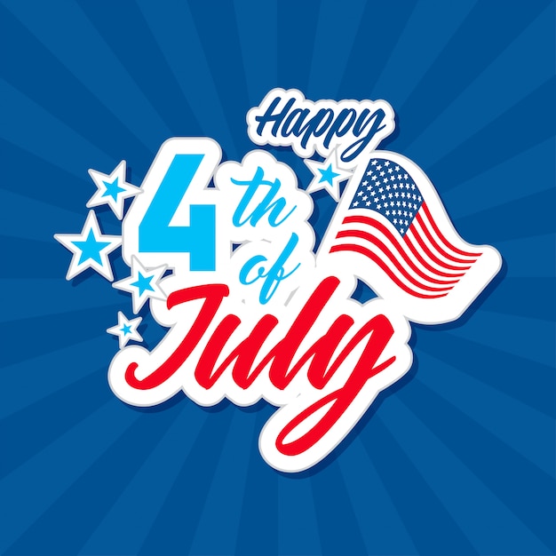 Happy 4th of July greeting card.