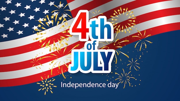 Happy 4th of july holiday banner. usa independence day