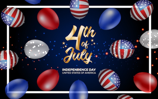 Vector happy 4th of july independence day of america illustration