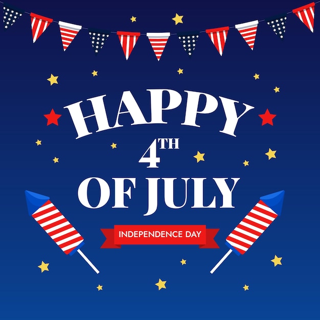 Vector happy 4th of july independence day banner