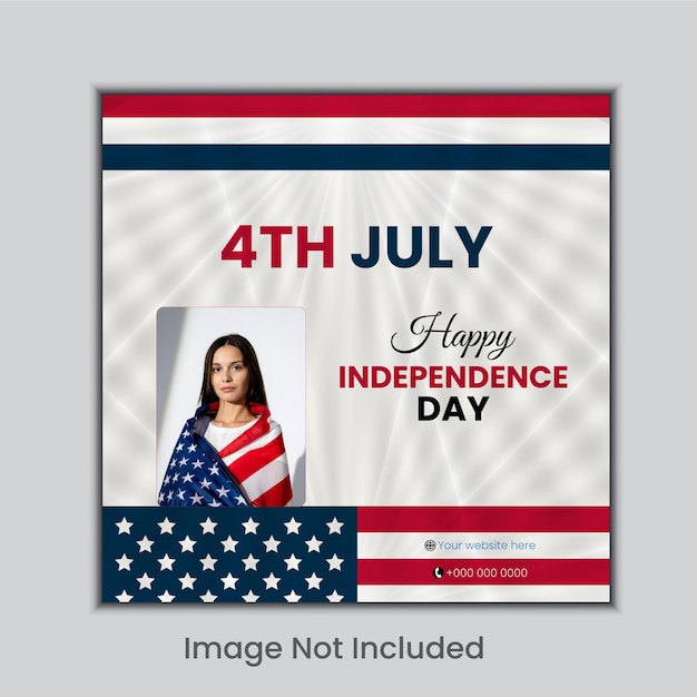 Happy 4th of July Independence Day Social Media Banner