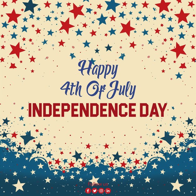 Vector happy 4th of july independence day