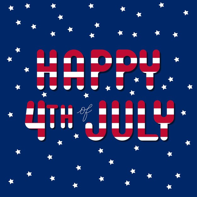 Vector happy 4th of july lettering