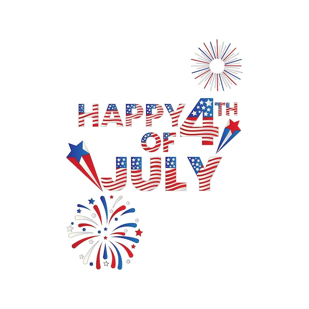 Premium Vector A happy 4th of july poster with fireworks and stars.
