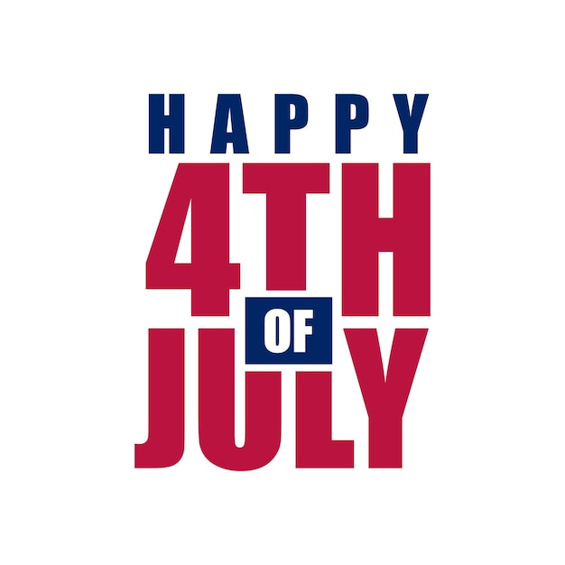 Vector happy 4th of july text 4th of july typography sticker vector illustration with stars and america