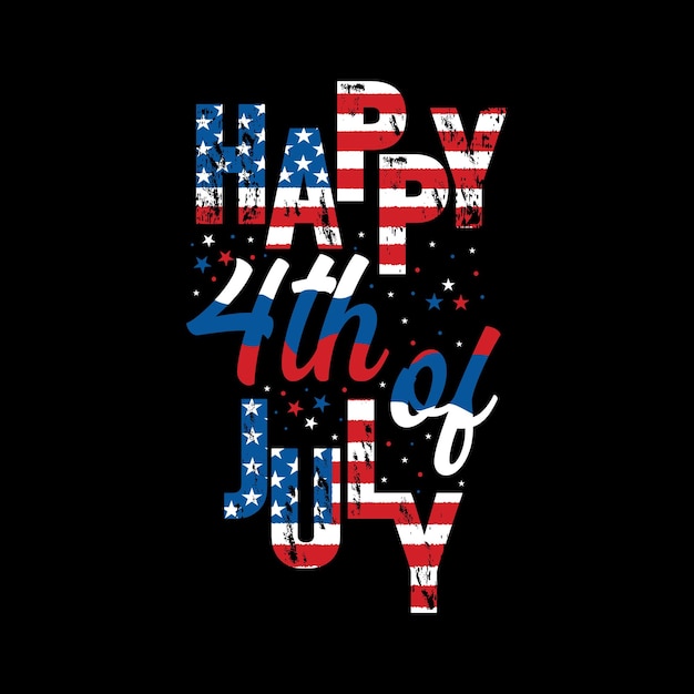 Happy 4th of July  typography t shirt design