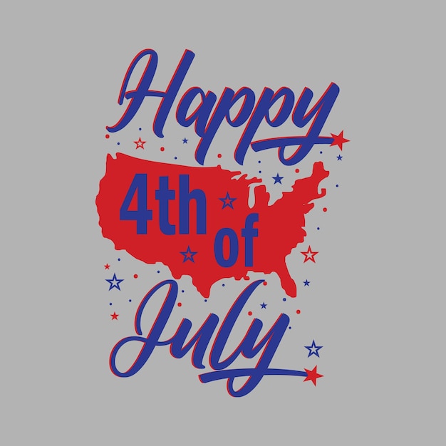 Happy 4th of July  typography t shirt design