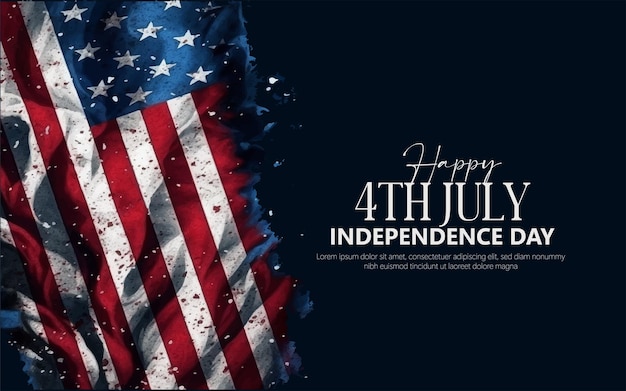 Счастливый 4 июля День независимости США открытка с размахиванием американским национальным флагом
