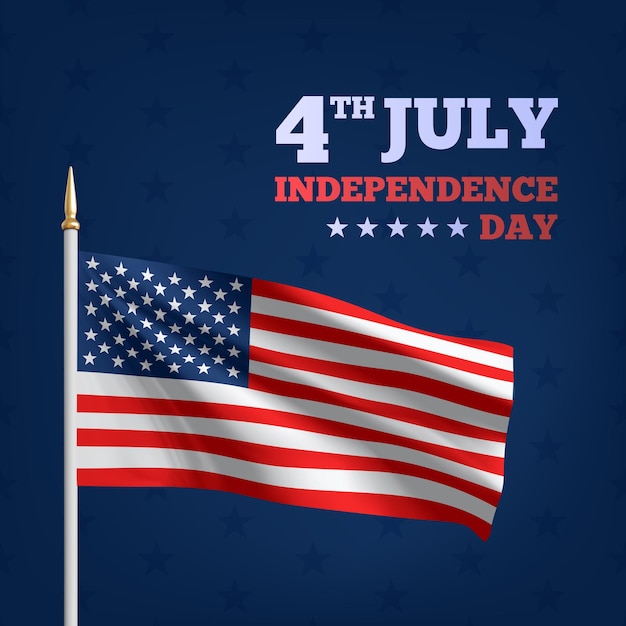 Buon 4 luglio usa independence day. sventolando la bandiera dell'america.