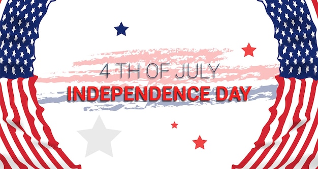 アメリカの国旗と7月の幸せな4日アメリカ独立記念日