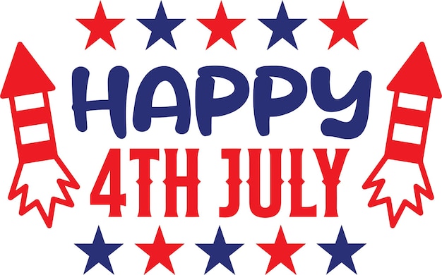 Vector happy 4th july usa