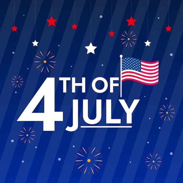 Vector happy 4th of july banner