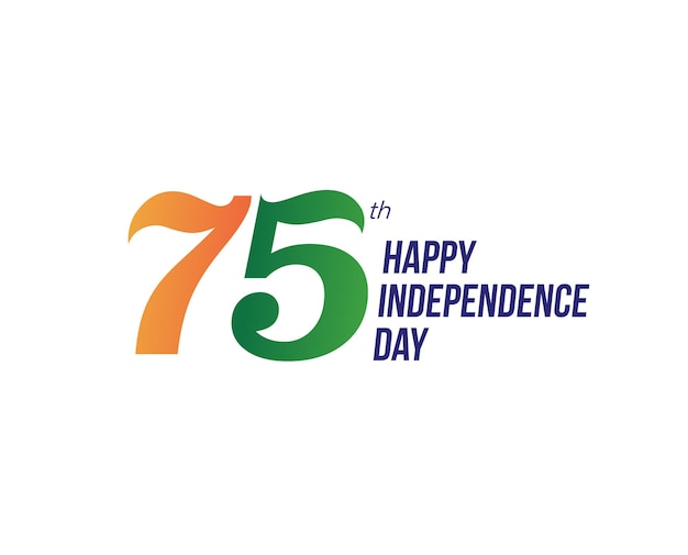 인도 벡터 일러스트레이션의 행복한 75번째 독립 기념일입니다.